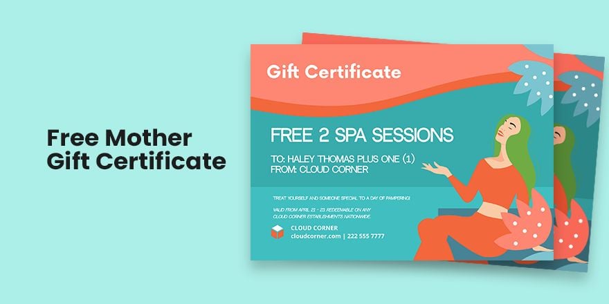 Free Mother Gift Certificate in Word, Illustrator, PSD