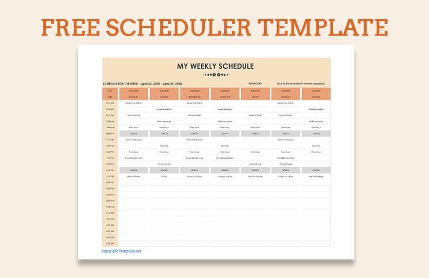 Schedule Excel Templates - Documents, Design, Free, Download | Template.net