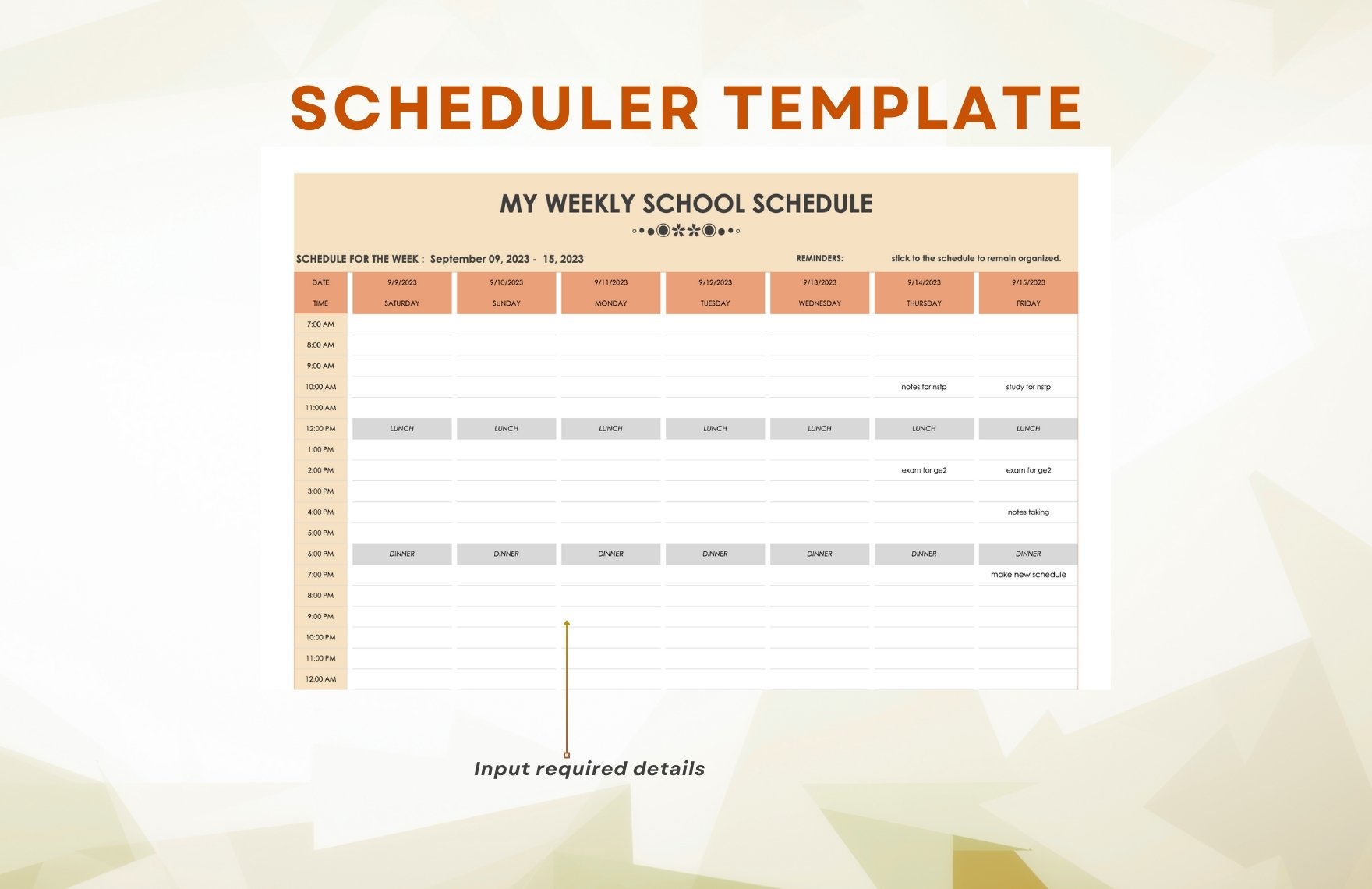 Scheduler Template