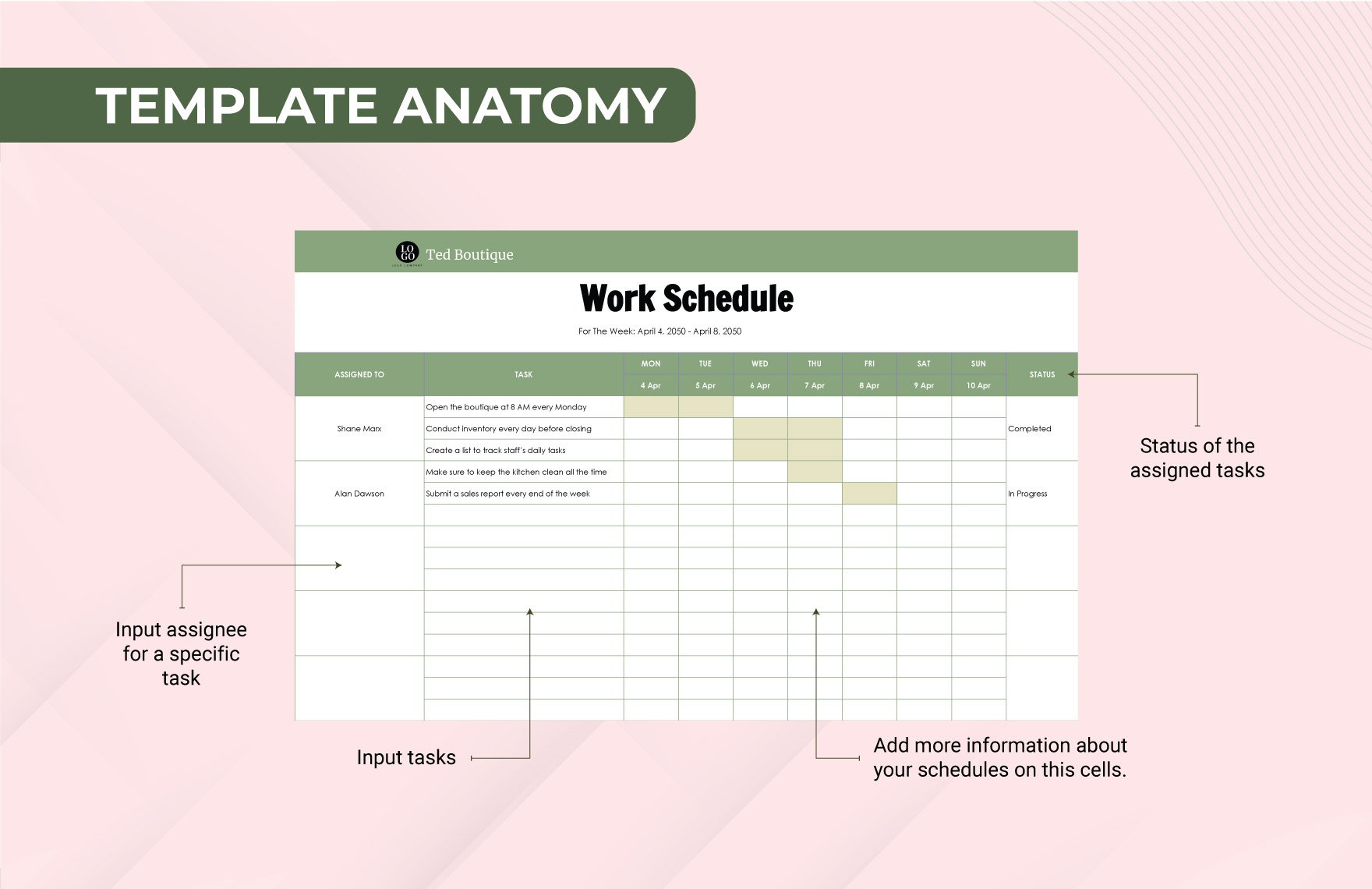 Printable Work Schedule Template