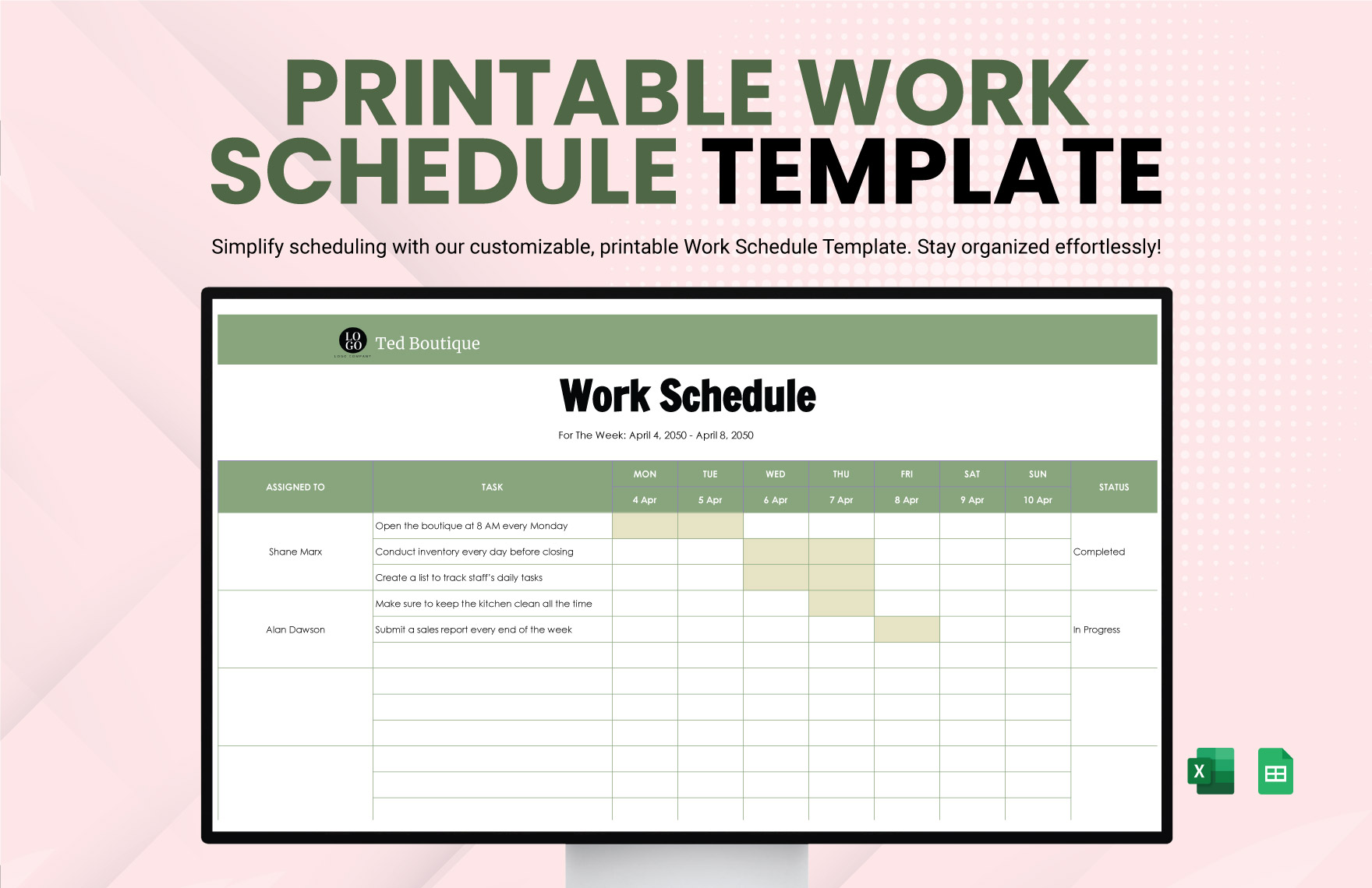 Editable Work Schedule Templates In Excel To Download Editable Work Schedule Templates In Excel To Download