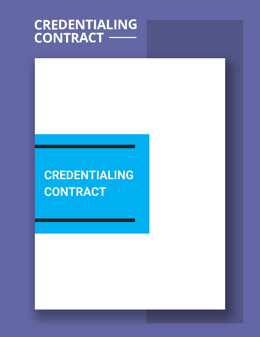 Credentialing Contract Template