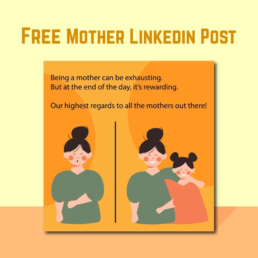 Free Mother Linkedin Post in Illustrator, PSD, EPS, SVG, JPG, PNG
