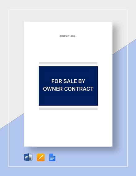 Real Estate For Sale By Owner Contract Template Download in Word