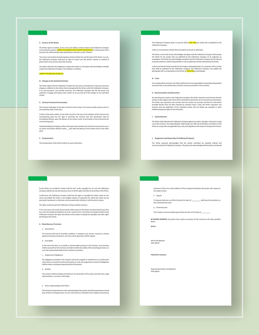 Freelance Contract Template