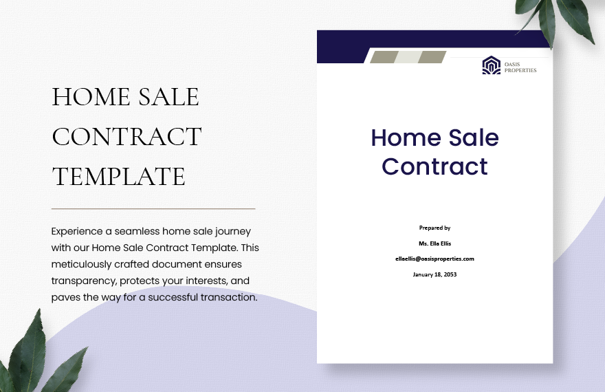 Home Sale Contract Template