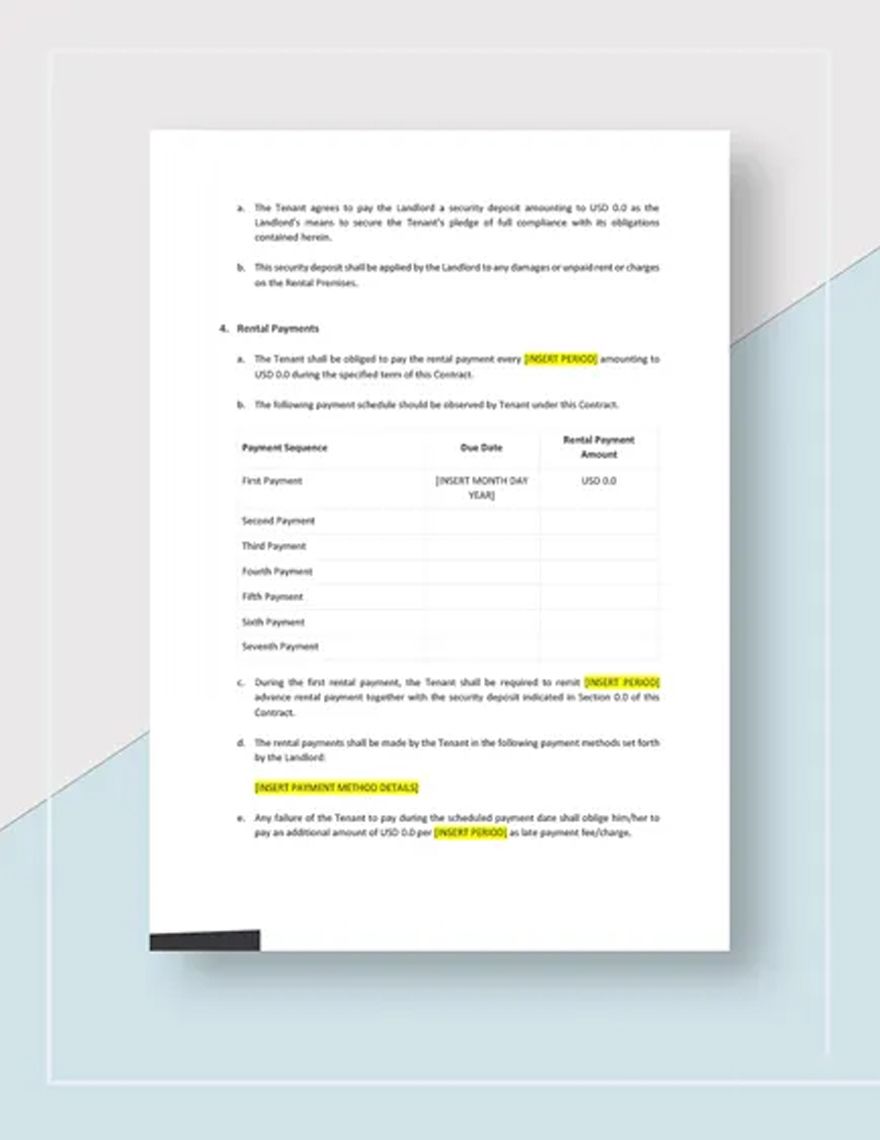 House Rental Contract Template