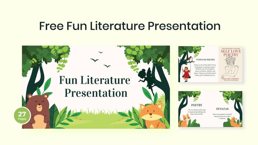 Free Fun Literature Presentation in PDF, PowerPoint, Google Slides