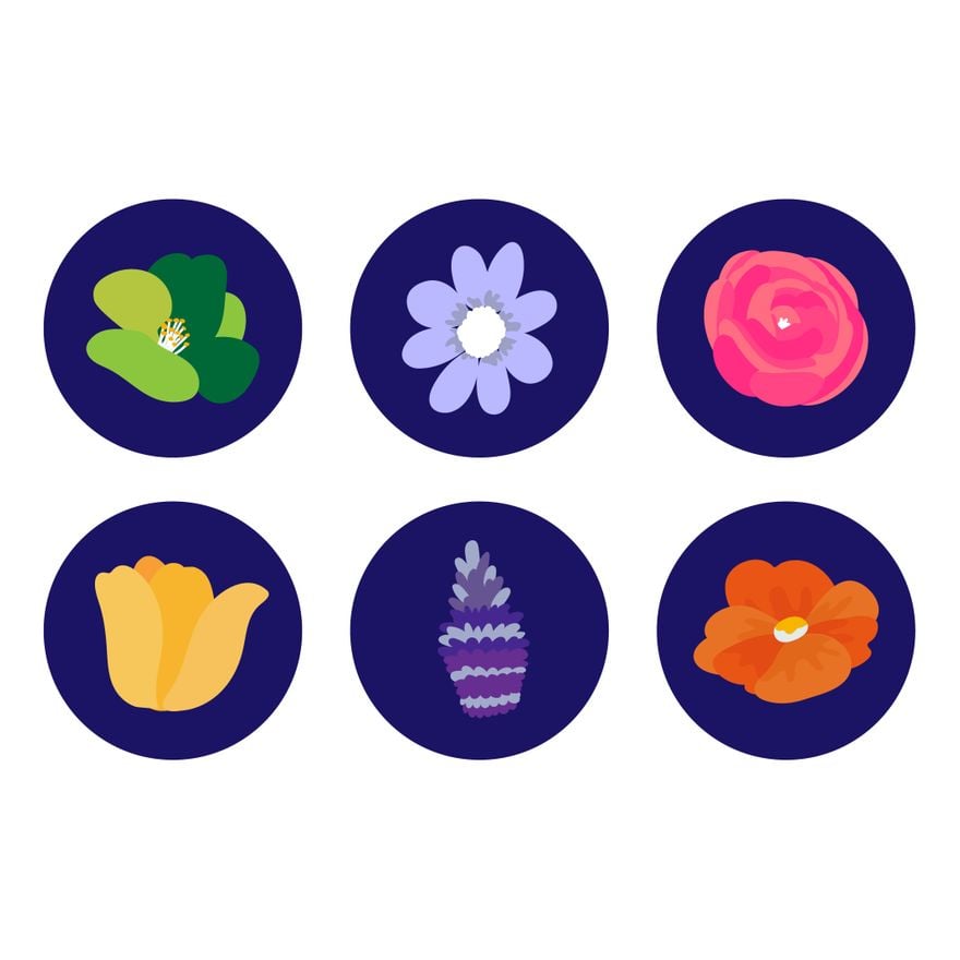 Flowers Icons in Illustrator, PSD, EPS, SVG, JPG, PNG