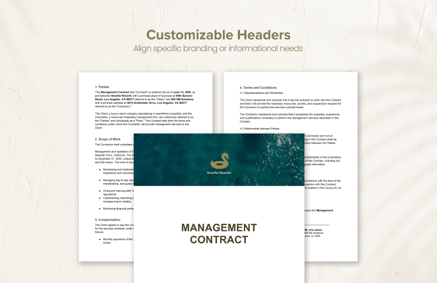 Management Contract Template