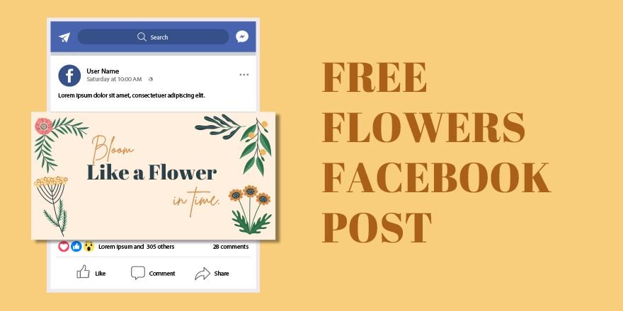 Free Flowers Facebook Post in Illustrator, PSD, EPS, SVG, JPG, PNG