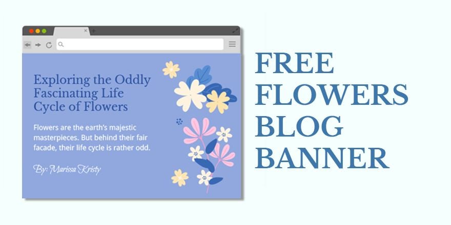 Free Flowers Blog Banner in Illustrator, PSD, EPS, SVG, JPG, PNG