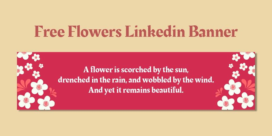 Free Flowers Linkedin Banner in Illustrator, PSD, EPS, SVG, JPG, PNG