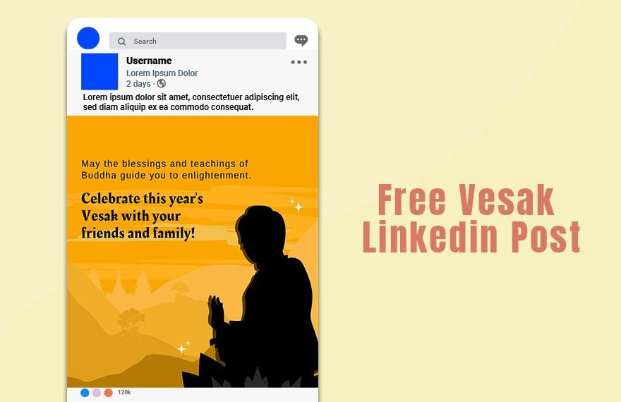 Free Vesak Linkedin Post in Illustrator, PSD, EPS, SVG, JPG, PNG