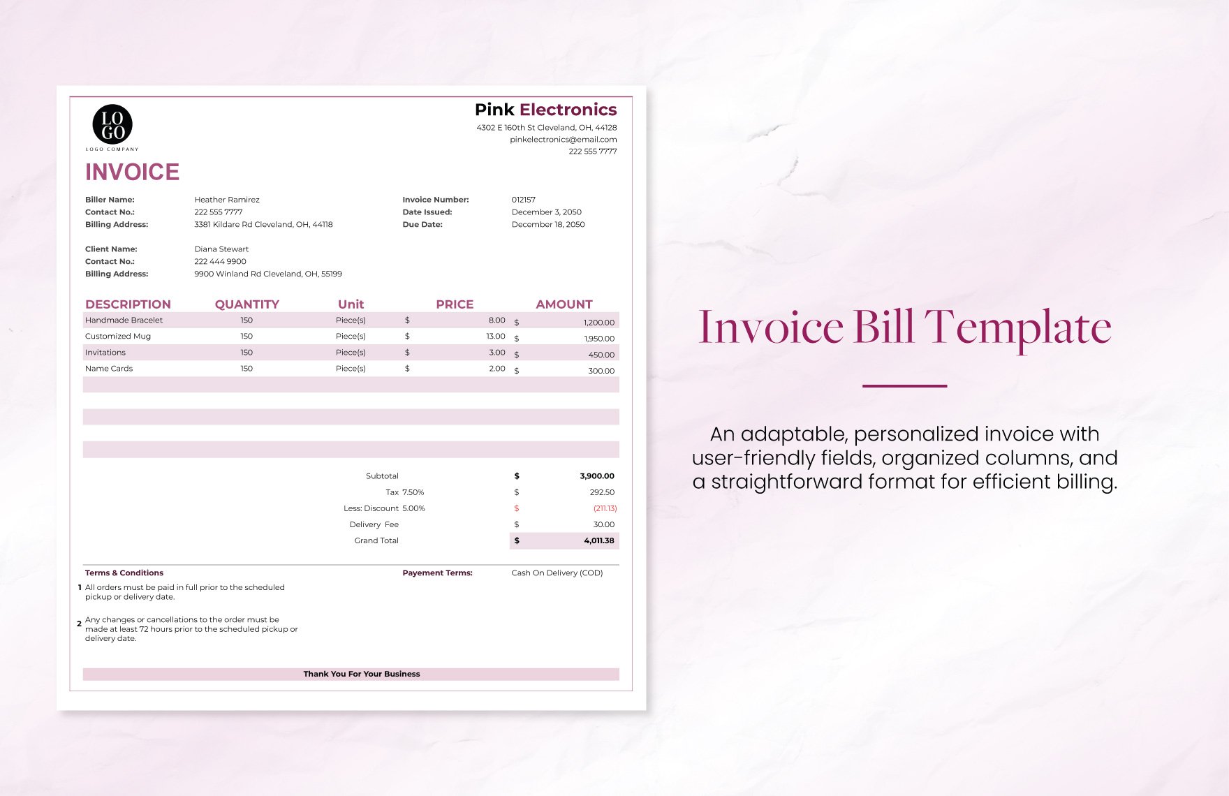 Free Personal Invoice Template Download In Excel Google Sheets Template Net