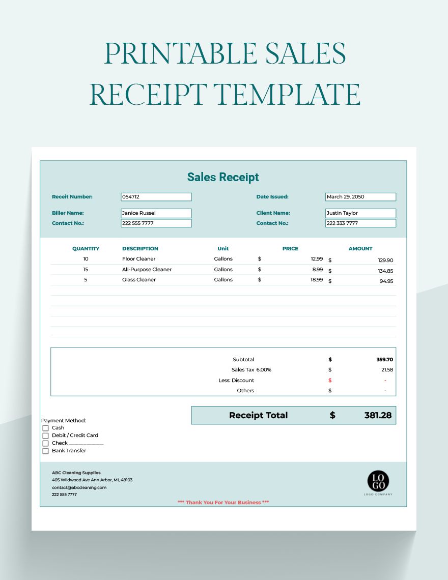 Printable Sales Receipt Template Google Sheets Excel Template Printable Sales Receipt Template Google Sheets Excel Template