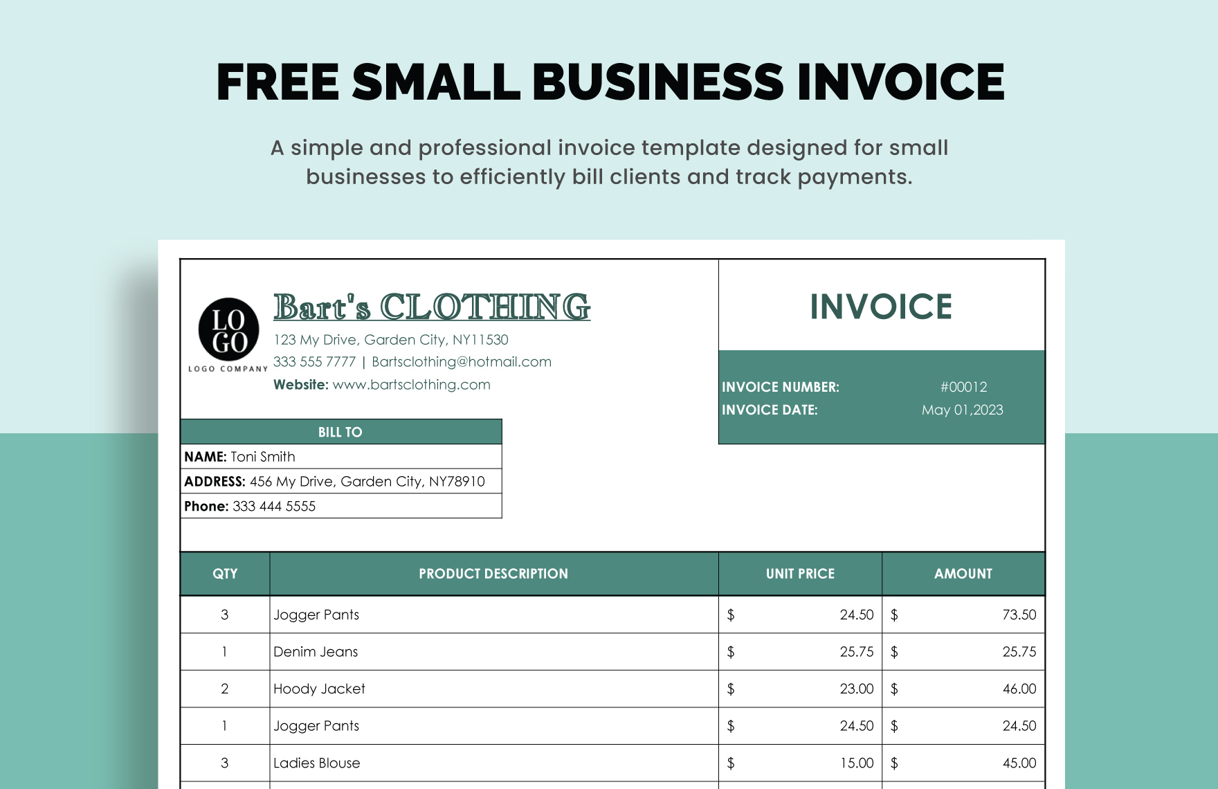 Free Small Business Invoice Download In Excel Google Sheets Free Small Business Invoice Download In Excel Google Sheets