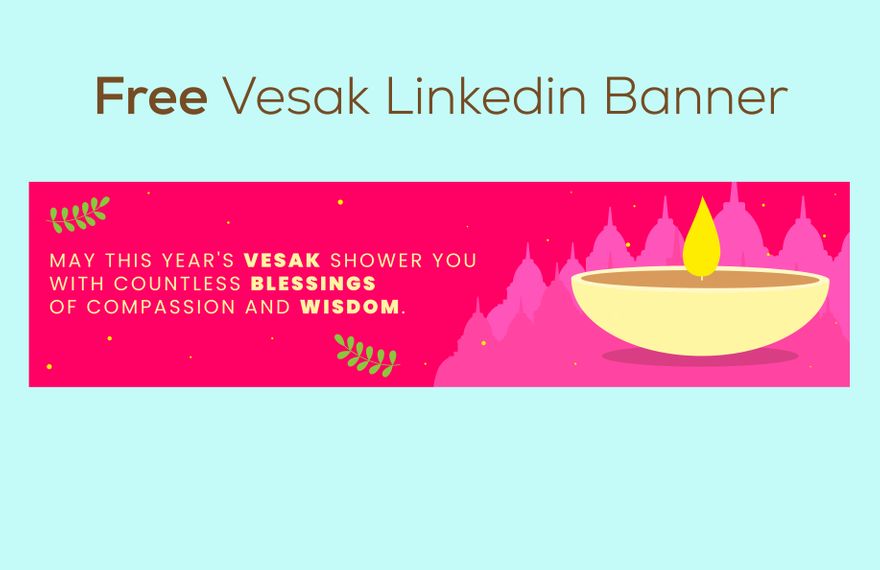 Free Vesak Linkedin Banner in Illustrator, PSD, EPS, SVG, PNG, JPEG