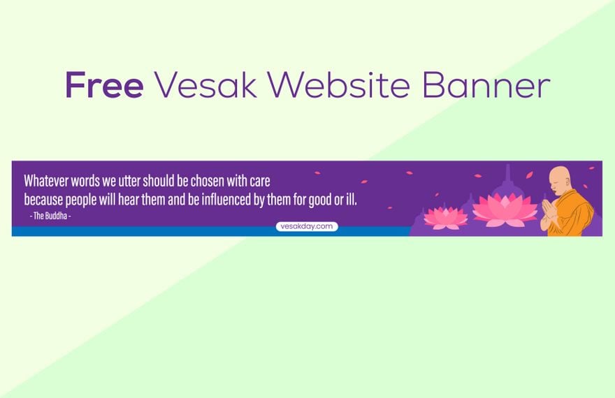 Free Vesak Website Banner in Illustrator, PSD, EPS, SVG, PNG, JPEG