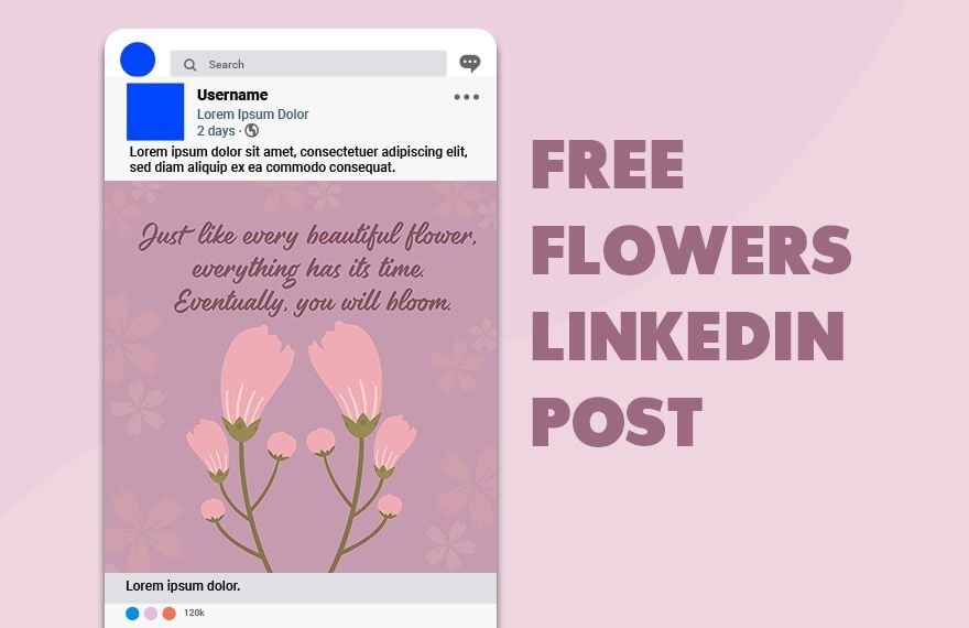 Free Flowers Linkedin Post in Illustrator, PSD, EPS, SVG, JPG, PNG