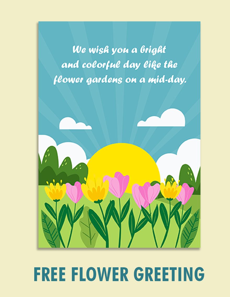 Flowers Greeting in Word, Illustrator, PSD, EPS, SVG, JPG, PNG