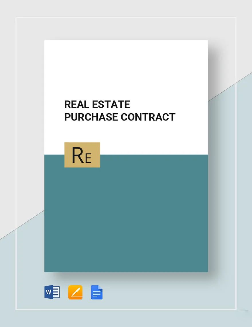 Real Estate Purchase Contract Template in Word, Google Docs, PDF, Apple Pages