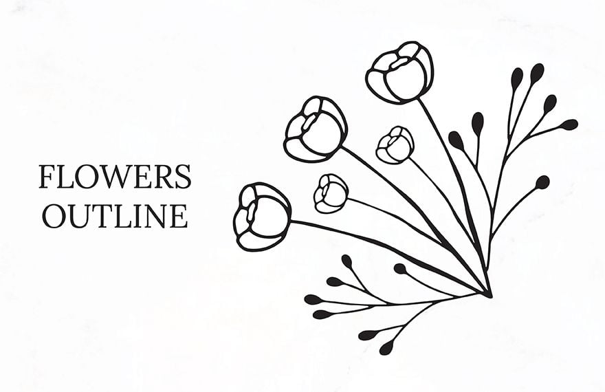 Free Flowers Outline