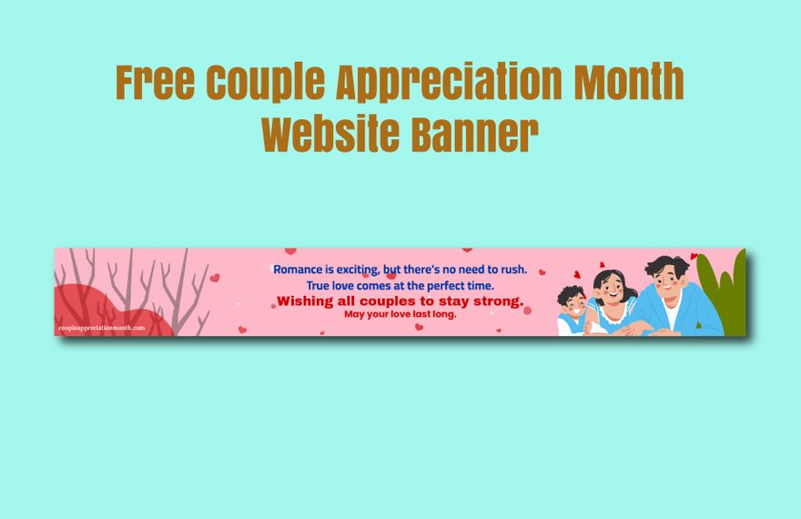 Couple Appreciation Month Website Banner in Illustrator, PSD, EPS, SVG, JPG, PNG