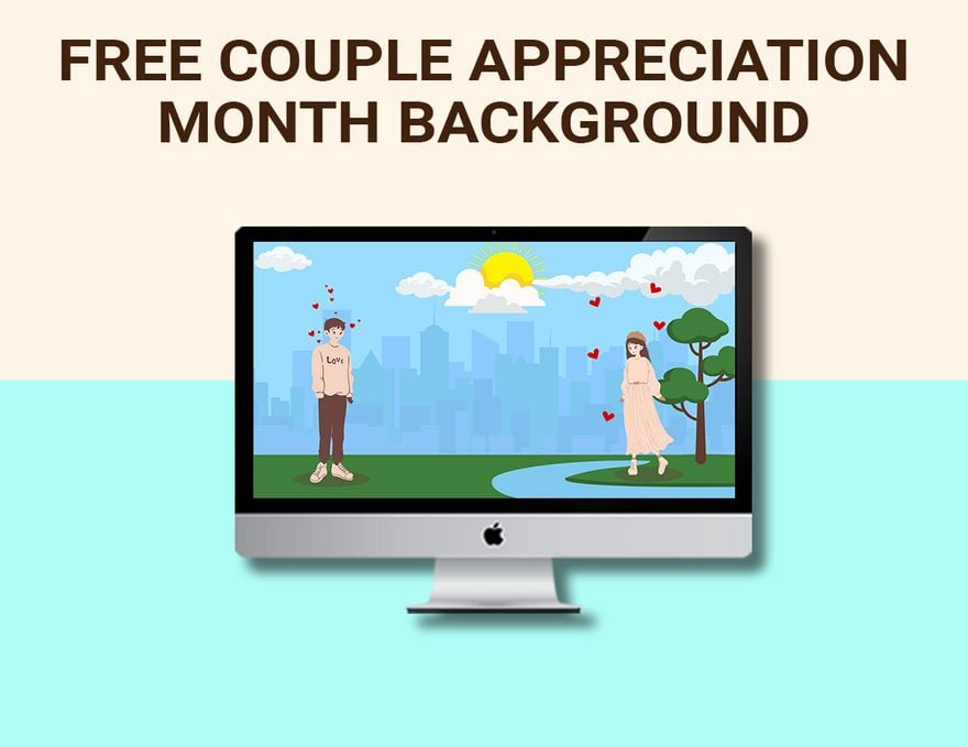 Free Couple Appreciation Month Background