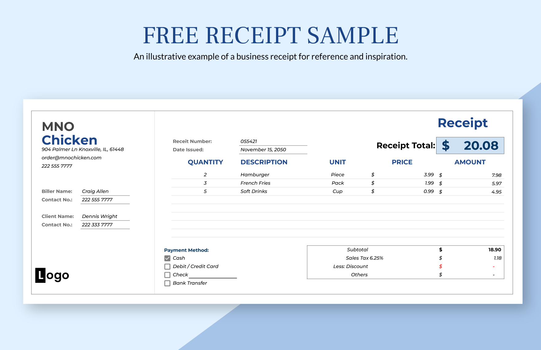 Free Receipt Sample - Download in Excel, Google Sheets | Template.net