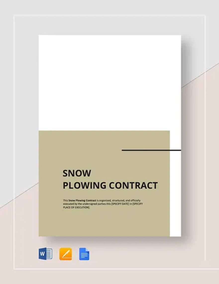 Snow Plowing Contract Template