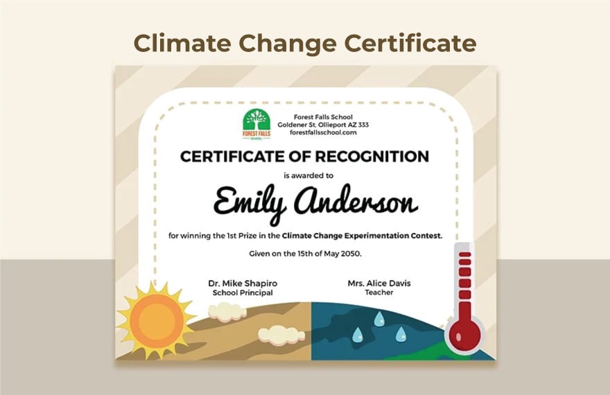 Climate Change Certificate