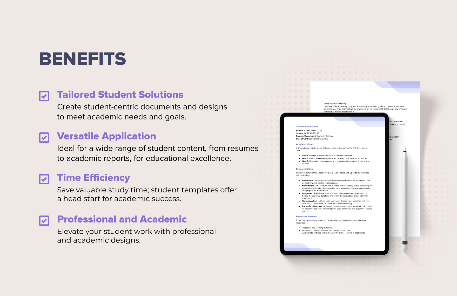 Student Academic Contract Template