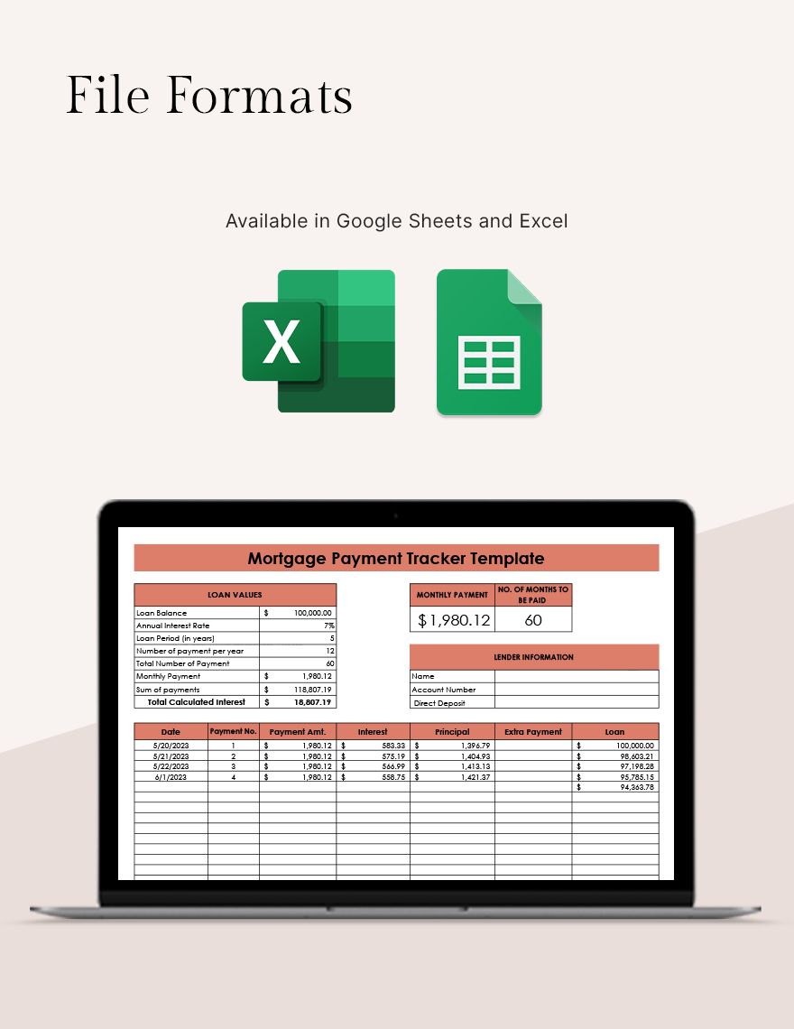 Mortgage Payment Tracker Template