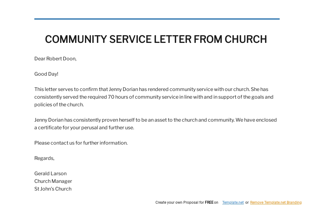 Community Service Letter From Church Template.jpe