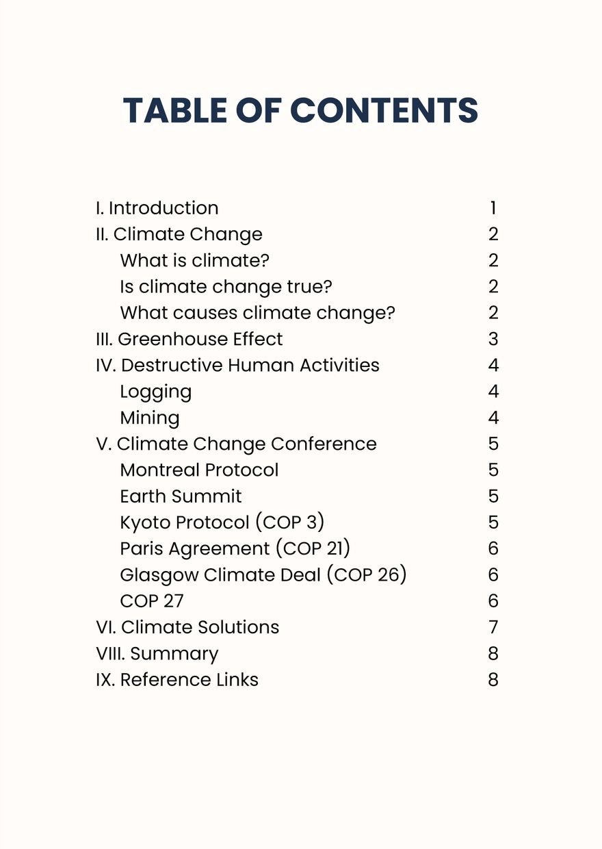 Climate Change Handout