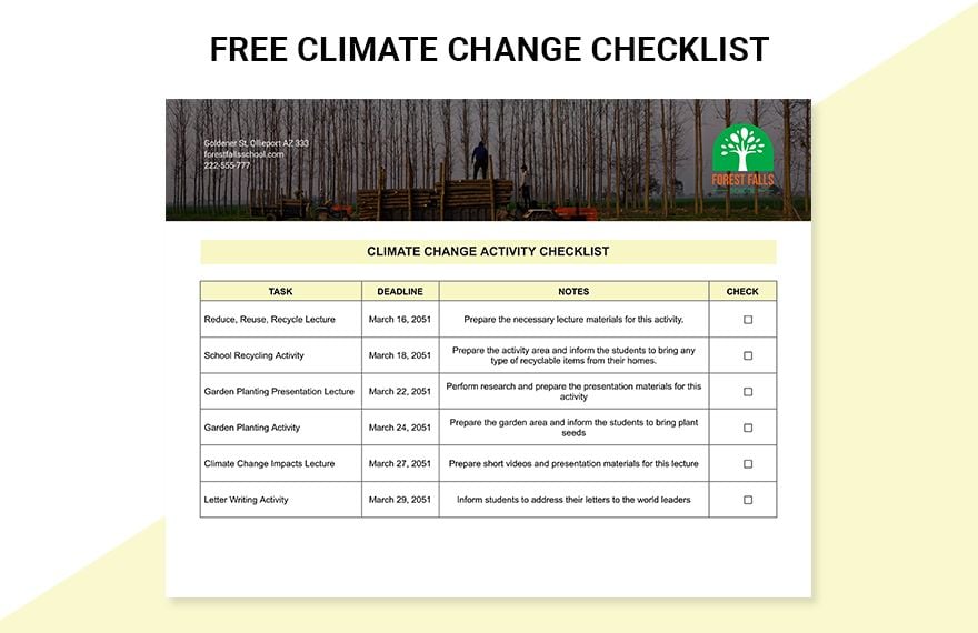 Climate Change Checklist 