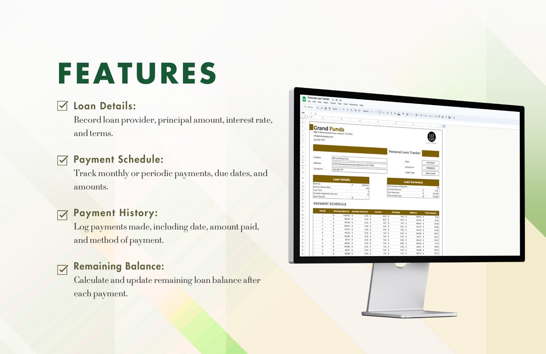 Personal Loan Tracker Template