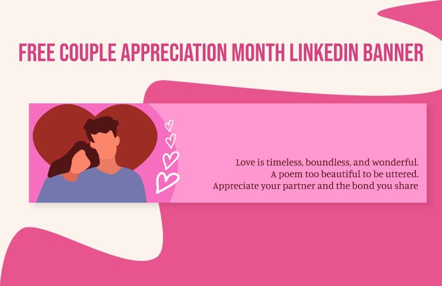 Couple Appreciation Month Linkedin Banner in Illustrator, PSD, EPS, SVG, JPG, PNG