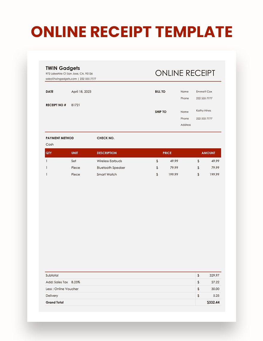 Professional Receipt Template Pdf Templates Jotform 