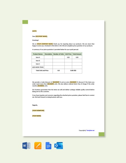 Price Quotation Letter