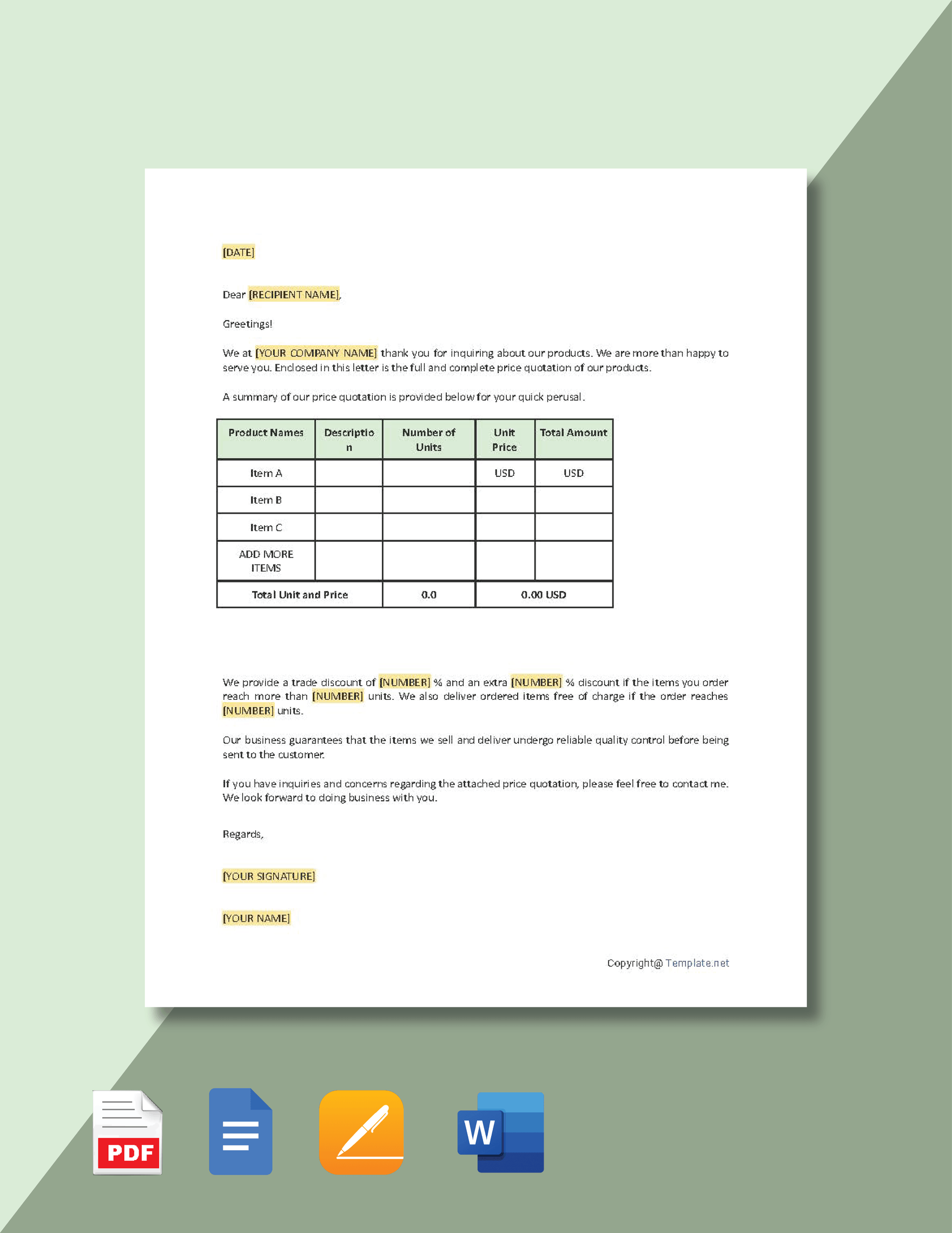 Quotation Letter Template