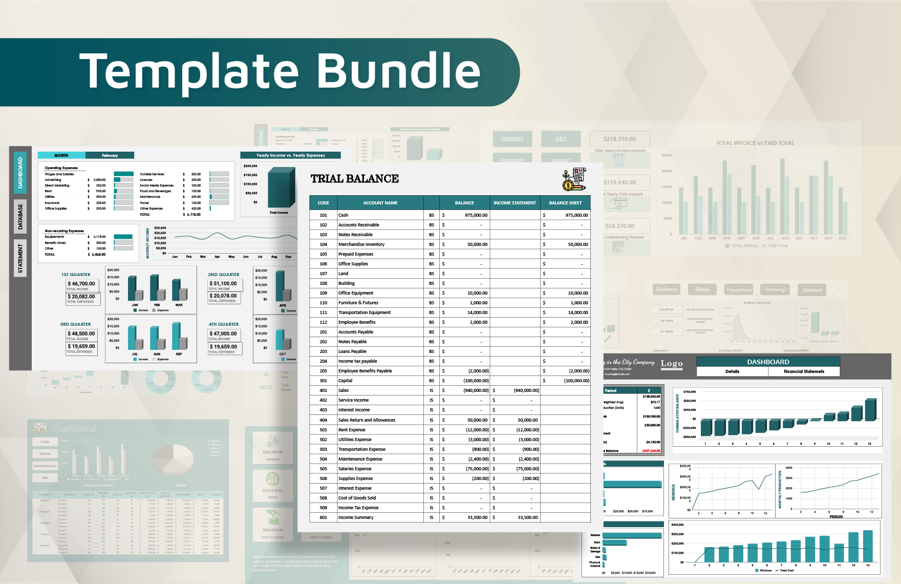 20 Small Business Excel Templates Bundle