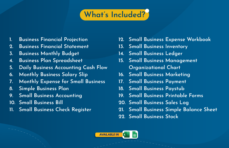 20 Small Business Excel Templates Bundle