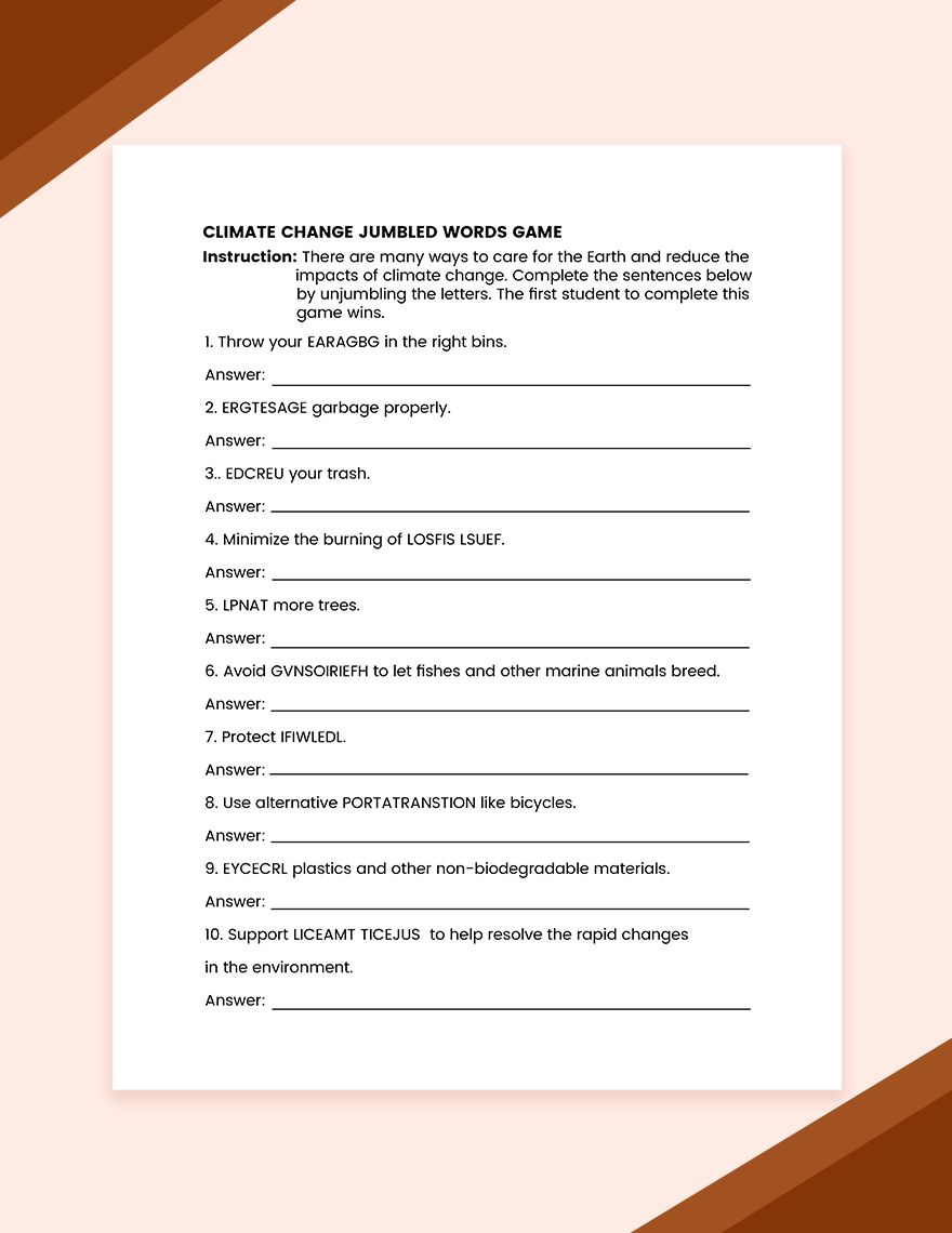 Free Climate Change Game Template to Edit Online Free Climate Change Game Template to Edit Online