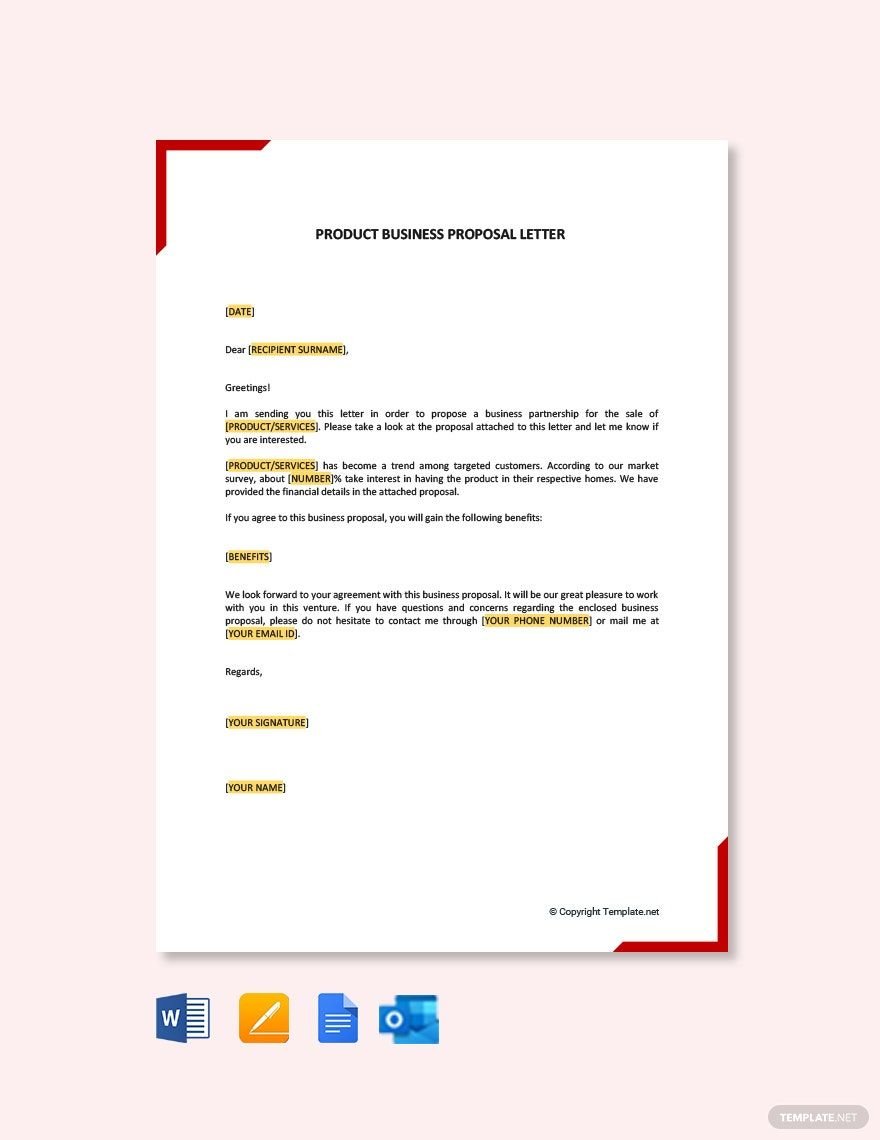 Product Business Proposal Letter Template