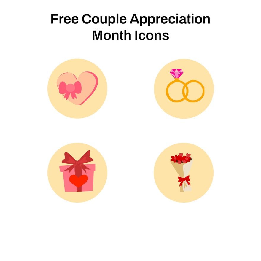 Couple Appreciation Month Icons in Illustrator, PSD, EPS, SVG, JPG, PNG