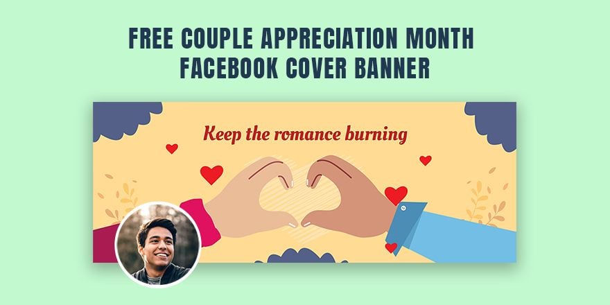 Free Couple Appreciation Month Facebook Cover Banner in Illustrator, PSD, EPS, SVG, JPG, PNG