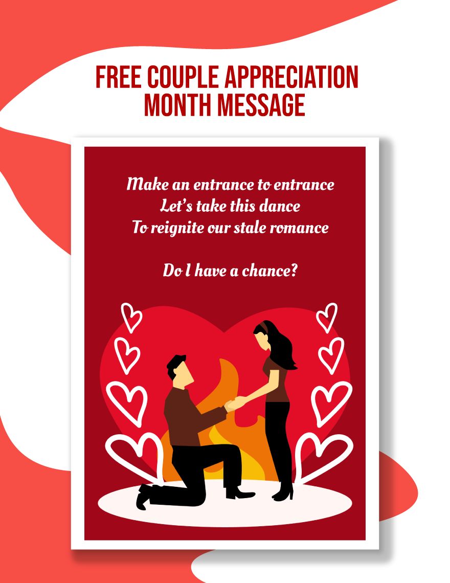 Free Couple Appreciation Month Message  in Word, Google Docs, Illustrator, PSD, EPS, SVG, JPG, PNG
