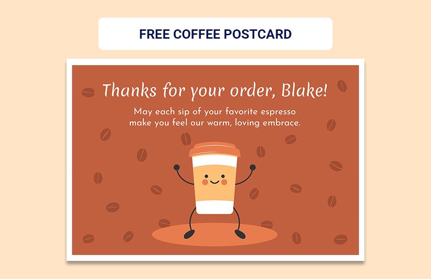 Coffee Postcard in Word, Illustrator, PSD